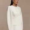 Vestido mini tipo blazer Beatrice – Marfil