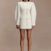 Vestido mini tipo blazer Beatrice – Marfil