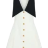 Vestido sin mangas Oli con contraste – Marfil/Negro Vestido sin mangas Oli con contraste – Marfil/Negro
