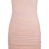 Vestido sin tirantes de malla Jianna – Rosa empolvado
