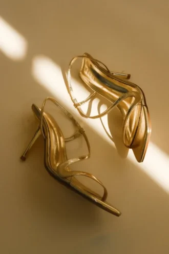 Zapatos de tacón alto metalizados Jaska – Dorado