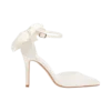 Zapatos de tacón con lazo de satén – Blanco
