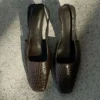 Zapatos de tacón Maren de imitación de piel de cocodrilo – Chocolate Zapatos de tacón Maren de imitación de piel de cocodrilo – Chocolate