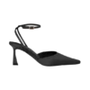 Zapatos de tacón puntiagudo de satén Marley – Negro Zapatos de tacón puntiagudo de satén Marley – Negro