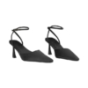 Zapatos de tacón puntiagudo de satén Marley – Negro Zapatos de tacón puntiagudo de satén Marley – Negro