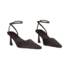 Zapatos de tacón puntiagudos de satén Marley – Chocolate Zapatos de tacón puntiagudos de satén Marley – Chocolate